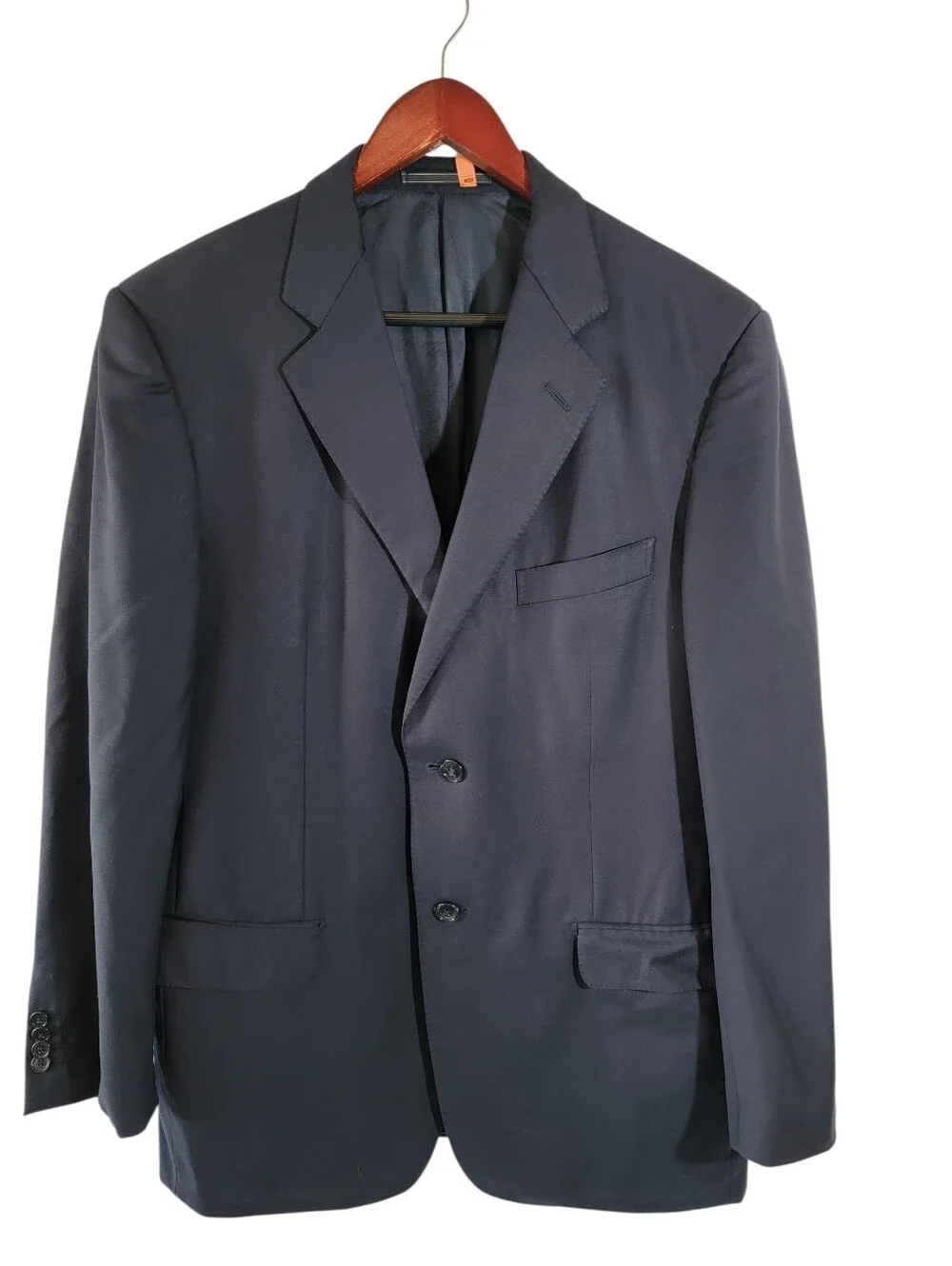 Ermenegildo Zegna Navy Blue 100% Wool 2-Button Suit Jacket Blazer Men's Sz 52R